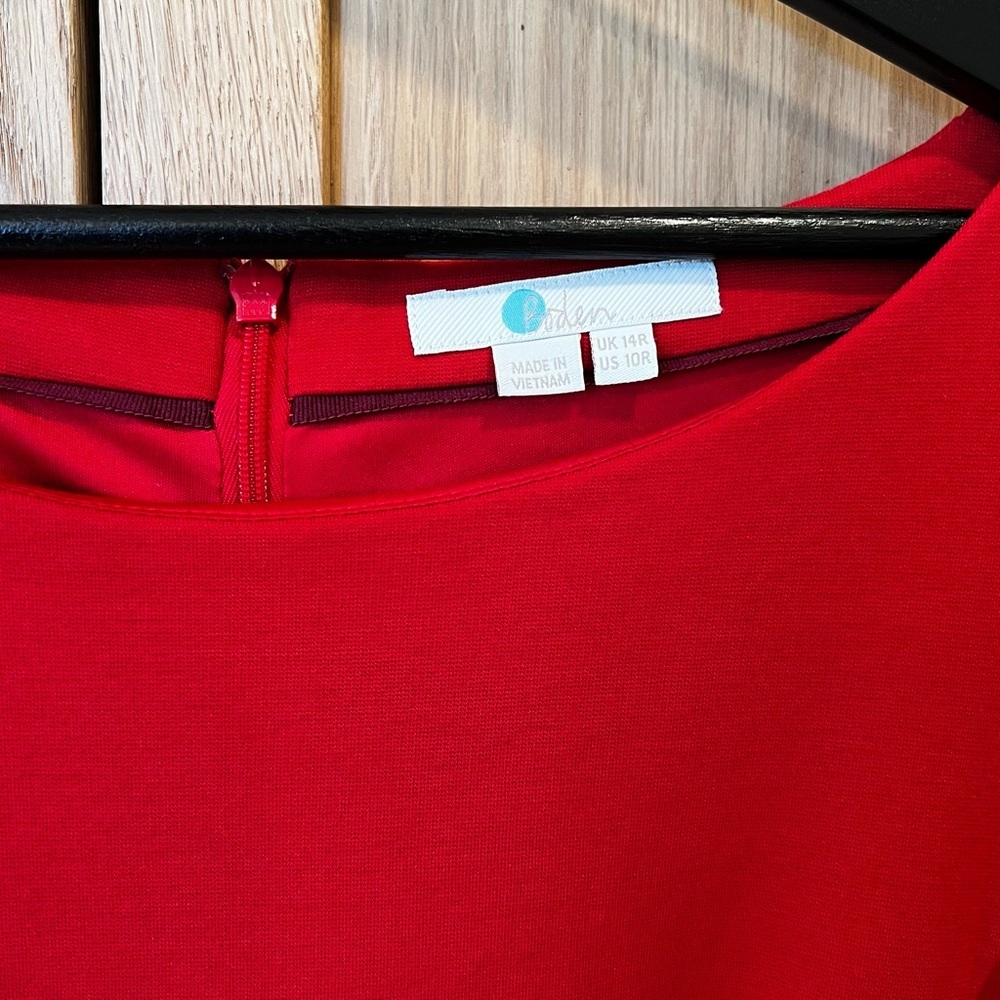 Boden Claudia Colorblock Ponte Knit Mid Dress Red Pink Size 10 Spring Colorful - Picture 3 of 6